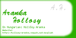 aranka hollosy business card