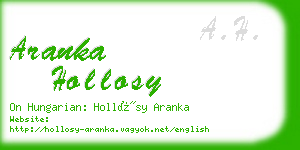 aranka hollosy business card